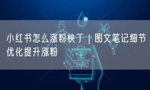 小红书怎么涨粉快丁｜图文笔记细节优化提升涨粉