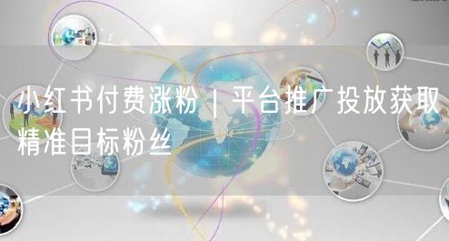 小红书付费涨粉｜平台推广投放获取精准目标粉丝
