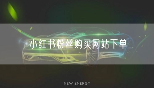 小红书粉丝购买网站下单