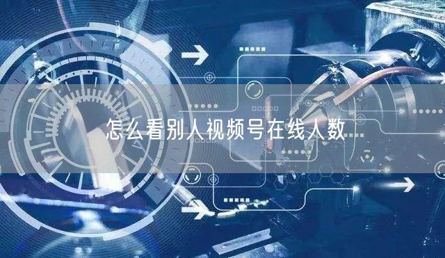 怎么看别人视频号在线人数