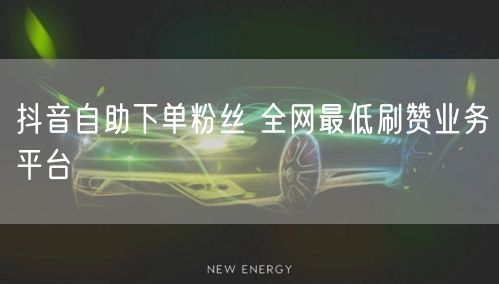 抖音自助下单粉丝 全网最低刷赞业务平台