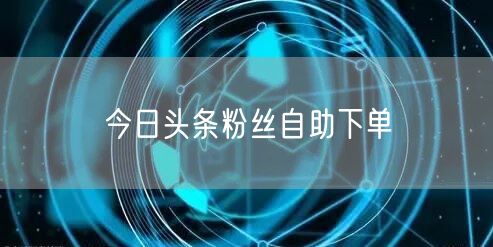 今日头条粉丝自助下单