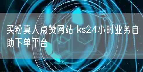 买粉真人点赞网站 ks24小时业务自助下单平台