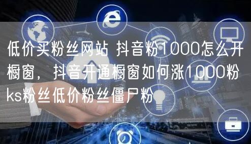 低价买粉丝网站 抖音粉1000怎么开橱窗，抖音开通橱窗如何涨1000粉 ks粉丝低价粉丝僵尸粉