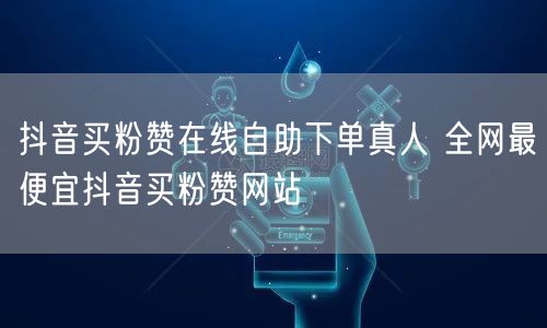 抖音买粉赞在线自助下单真人 全网最便宜抖音买粉赞网站