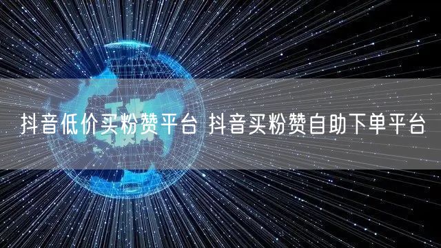 抖音低价买粉赞平台 抖音买粉赞自助下单平台