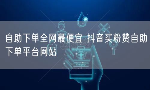 自助下单全网最便宜 抖音买粉赞自助下单平台网站