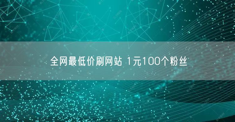 全网最低价刷网站 1元100个粉丝
