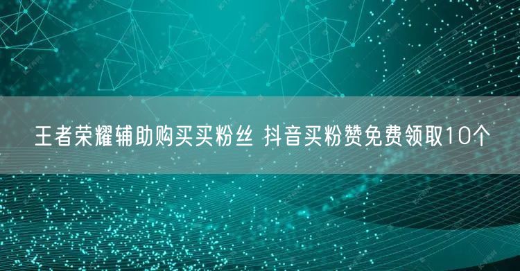王者荣耀辅助购买买粉丝 抖音买粉赞免费领取10个