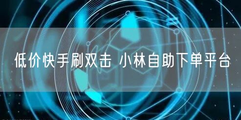 低价快手刷双击 小林自助下单平台
