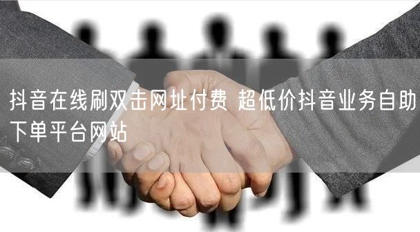 抖音在线刷双击网址付费 超低价抖音业务自助下单平台网站