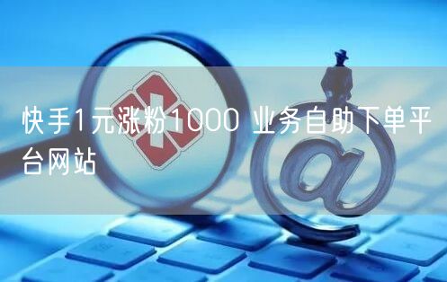 快手1元涨粉1000 业务自助下单平台网站