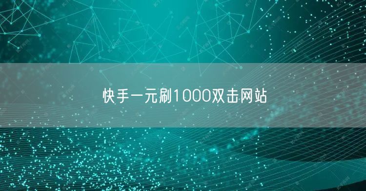 快手一元刷1000双击网站
