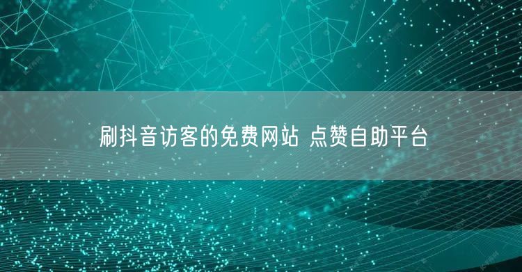 刷抖音访客的免费网站 点赞自助平台