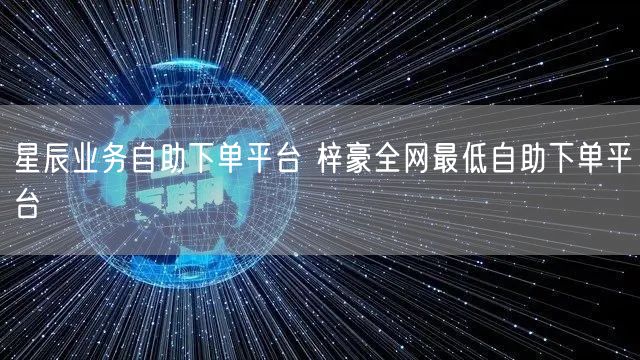 星辰业务自助下单平台 梓豪全网最低自助下单平台