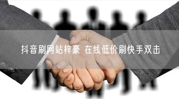 抖音刷网站梓豪 在线低价刷快手双击