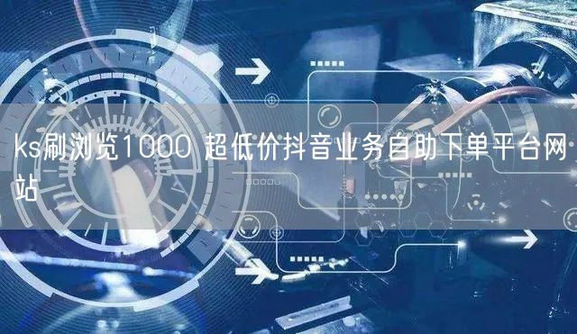 ks刷浏览1000 超低价抖音业务自助下单平台网站