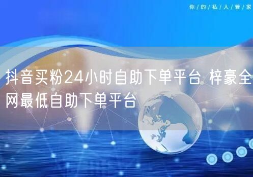抖音买粉24小时自助下单平台 梓豪全网最低自助下单平台