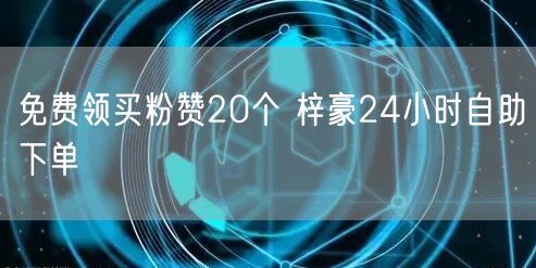 免费领买粉赞20个 梓豪24小时自助下单