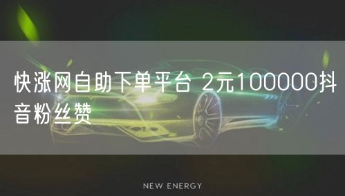 快涨网自助下单平台 2元100000抖音粉丝赞