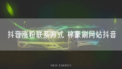 抖音涨粉联系方式 梓豪刷网站抖音