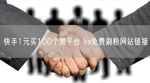 快手1元买100个赞平台 ks免费刷粉网站链接