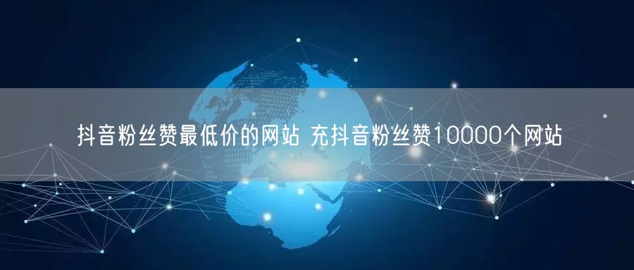 抖音粉丝赞最低价的网站 充抖音粉丝赞10000个网站