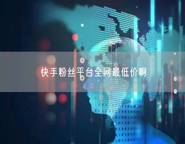快手粉丝平台全网最低价啊