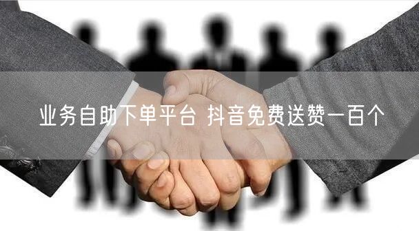 业务自助下单平台 抖音免费送赞一百个